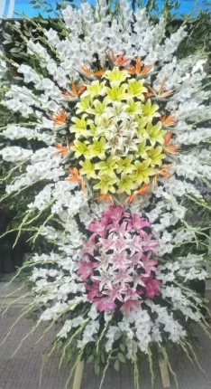 تاچ گل طبیعی دو طبقه ترکیبی لیلیوم